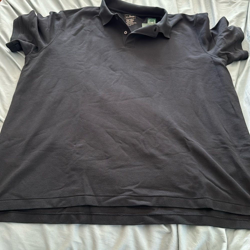 L.L. Bean XXL TALL, black traditional fit polo